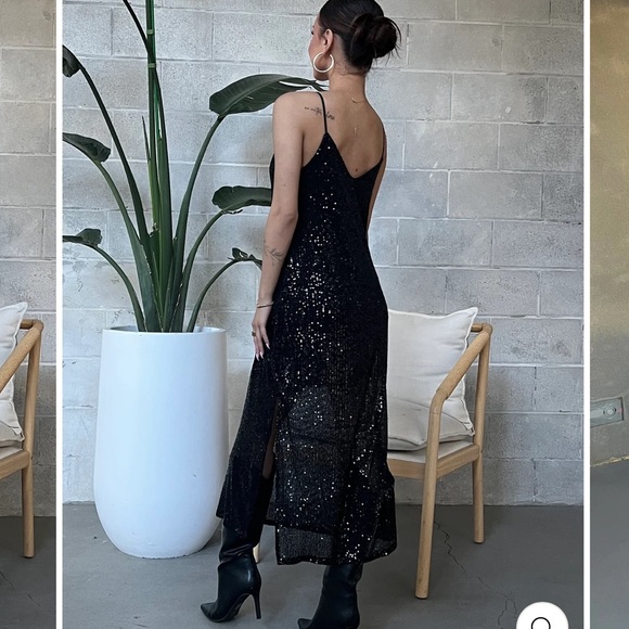 Black Tape Midi Dress - Picture 3 of 10